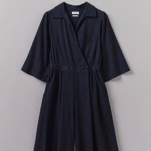 NWT TOAST Jump Suit with Culotte Style Cropped Leg- Indigo Soft Denim